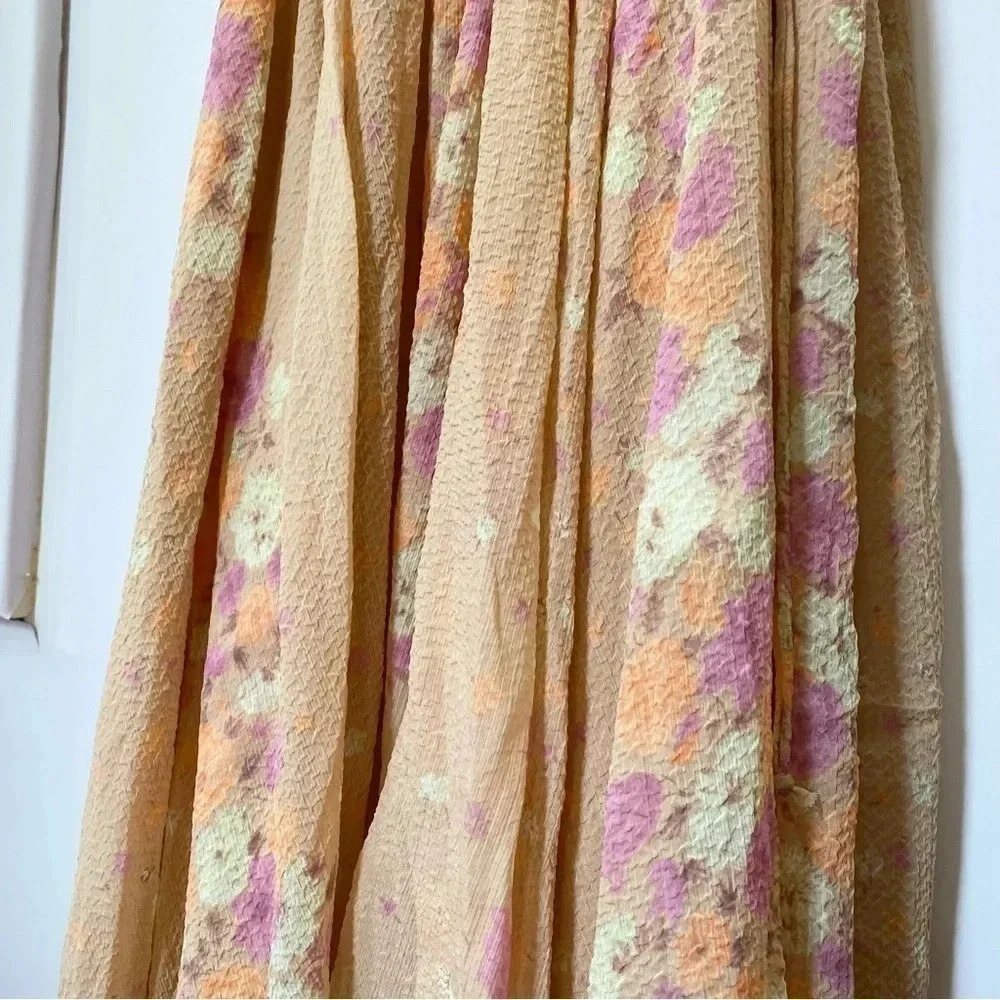 New Free People Long Sleeve Floral Boho Maxi Top XS - Picture 12 of 17
